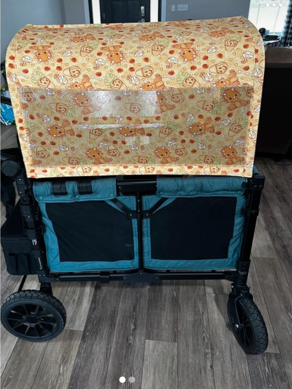 Teal and Yellow Portable Storage Cart Canopy Cover